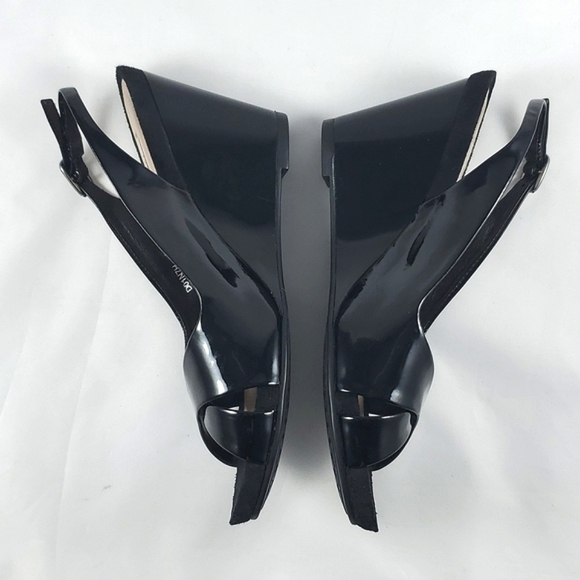 GEOX Respira Black Patent Leather Slingback Wedge Sandals Size 9 - Picture 11 of 15